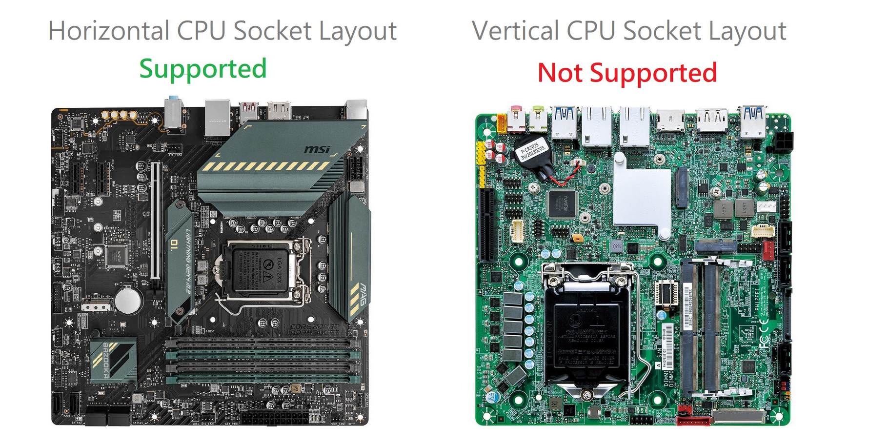 H5 Support Horizontal CPU Socket
